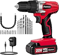 Avid Power 20V Cordless Drill Driver Kit with Battery, 280 in-lbs Torque, 3/8" Keyless Chuck, 22pc Bits & Flexible Shaft