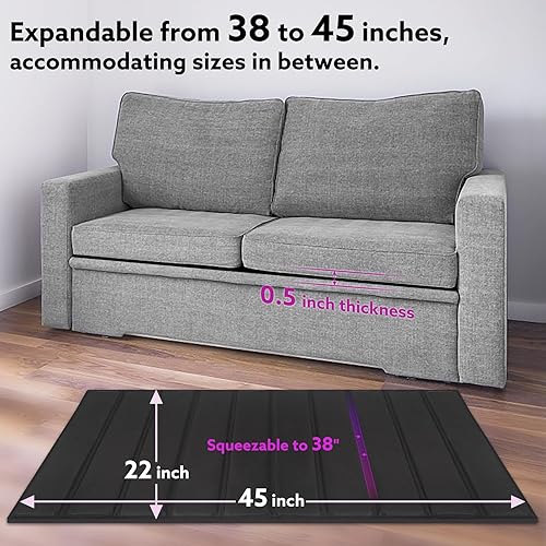 Miniatura 2 de HomeProtect Soporte de cojín de sofá biplaza 22 x 38-45 Insertos de cojín extra firmes para sofás caídos de 0.5 pulgadas de grosor, sofá pequeño de