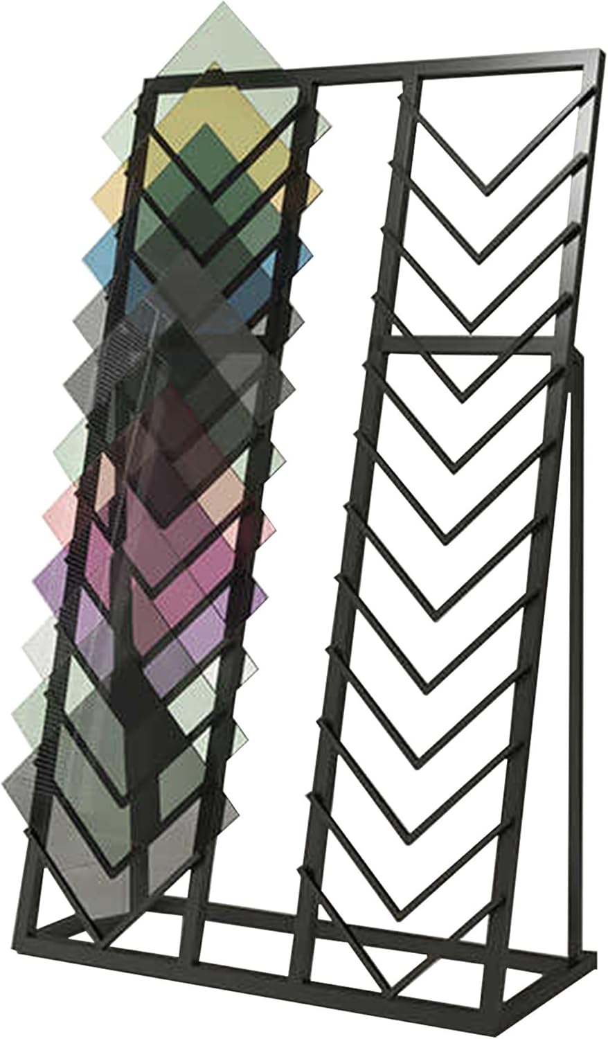 Metal Tile Display Rack Floor-Standing Retail Display Stand for Wood Floor/Glass/Stone Shows for Exhibition Halls Vendor Booth Retail Stores(Black,85 * 50CM/33.5 * 19.7in)