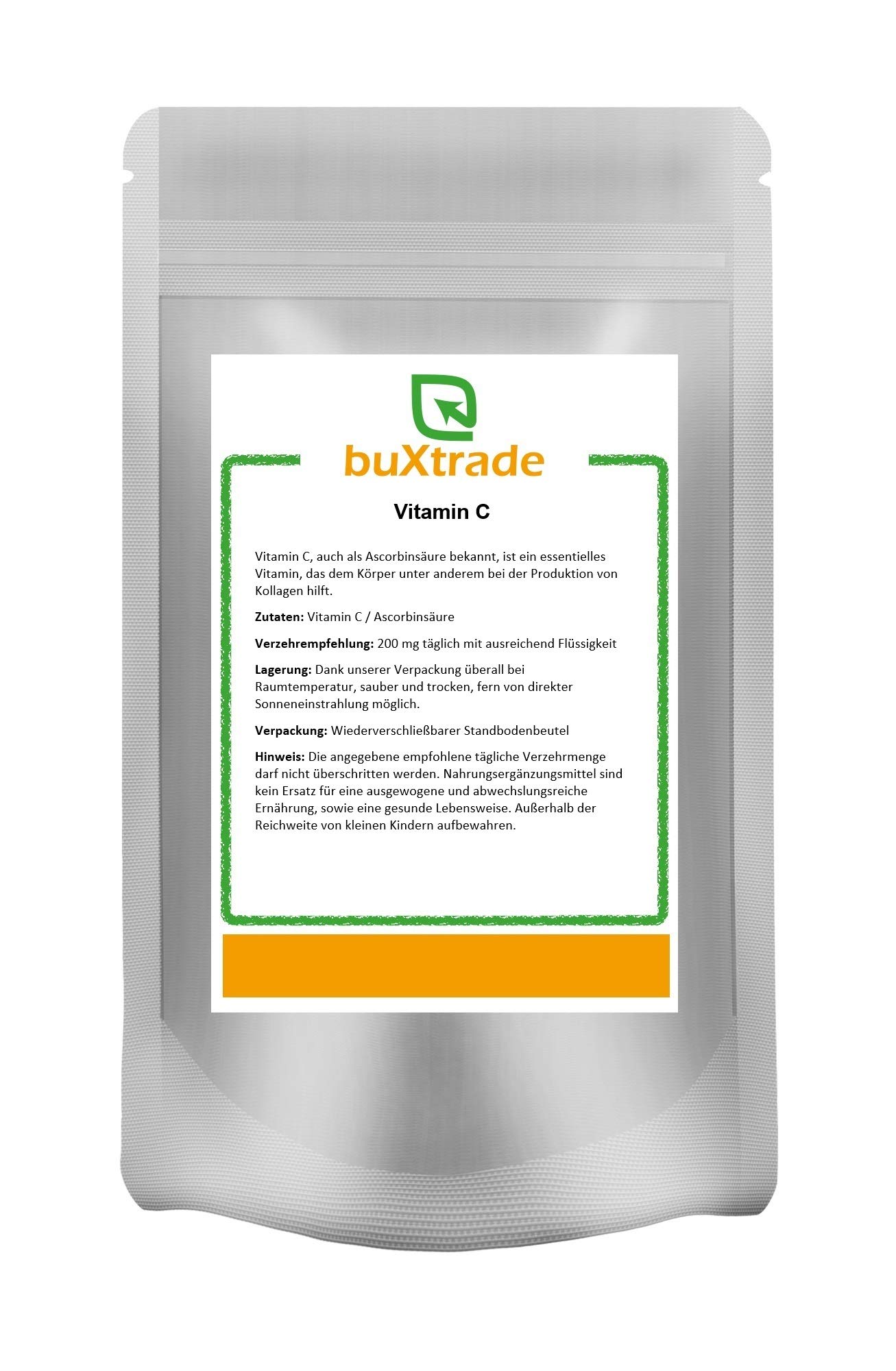 10 kg Vitamin C | Ascorbinsäure | E300 | Lebensmittelqualität | Pulver | Buxtrade |