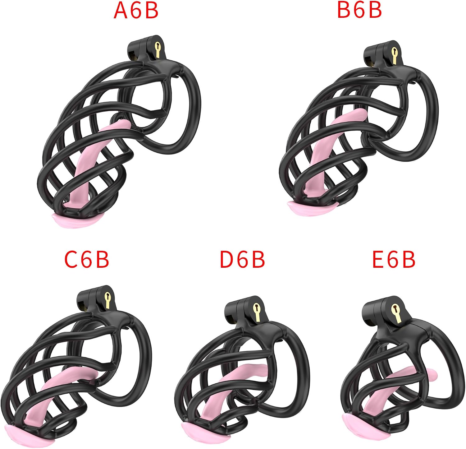 Men's Resin Breathable cage with Five Fixed arc Rings (43mm/46mm/49mm/51mm/55mm) (Black, D6)