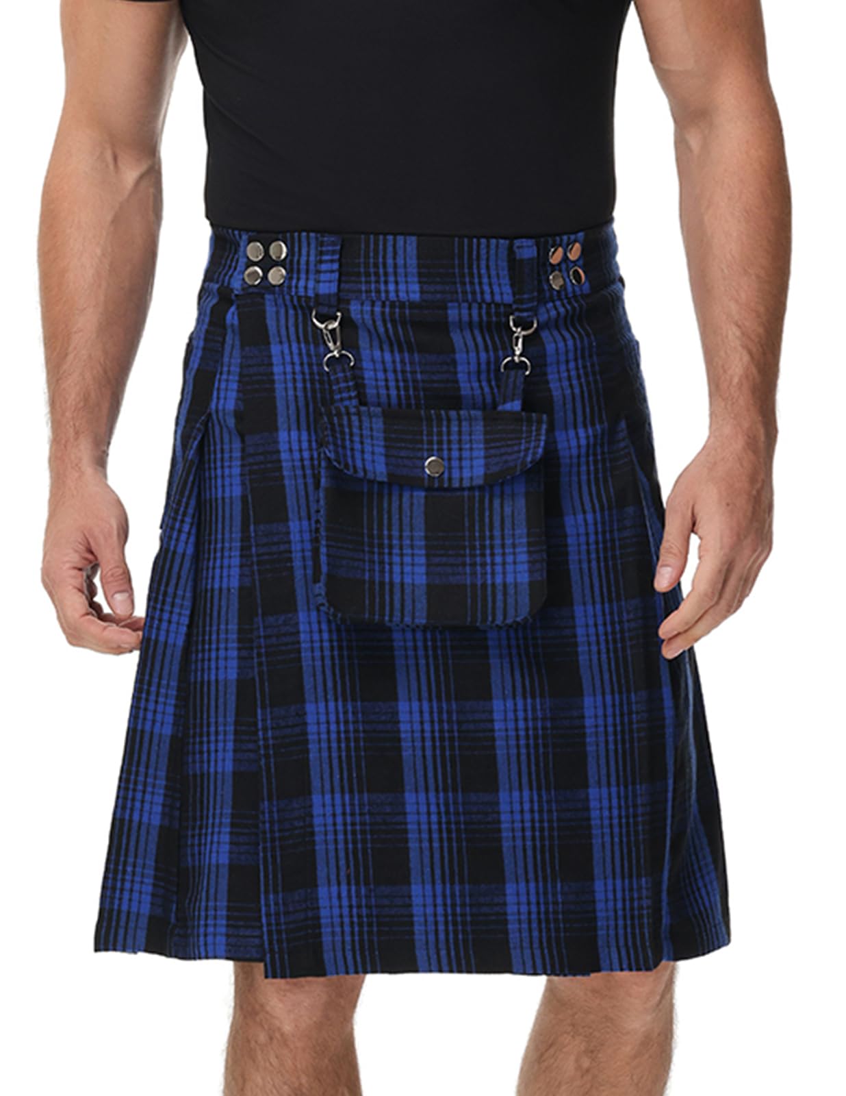 SCARLET DARKNESSKilt for Men Scottish Traditional Irish Viking Kilt Tartan Utility Kilts