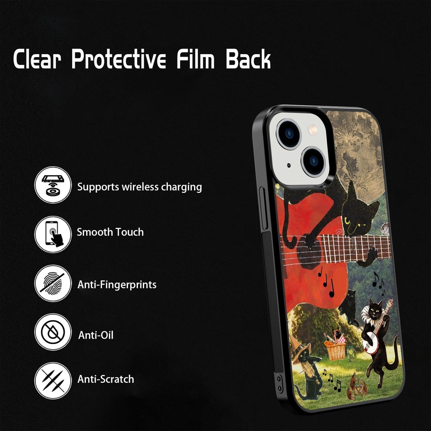 Cat Phone Case Shockproof Protective Funny Cases for iPhone 13 Mini image 3