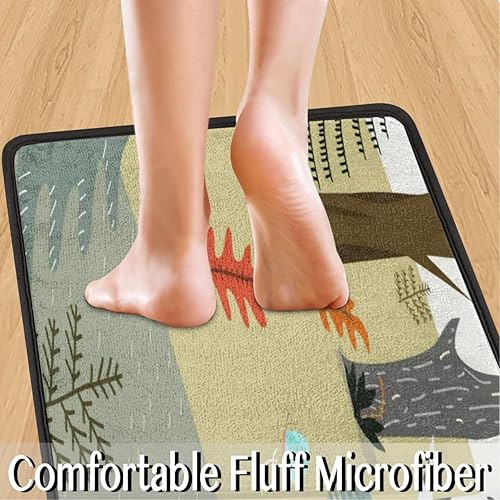 Miniatura 5 de Tapete de cocina con motivos de animales en el bosque 2 piezas tapetes acolchados antifatiga para suelo de cocina de 47 x 17 pulgadas29 x 17