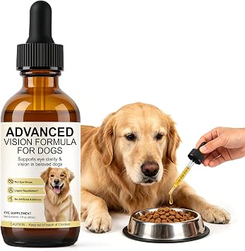 Advanced Vision Formula for Dogs, Liquid Eye Health Supplement with Lutein, Zeaxanthin & Astaxanthin, Supports Clear Vision & Comfort, Daily Dog Eye Care Drops, 30ml