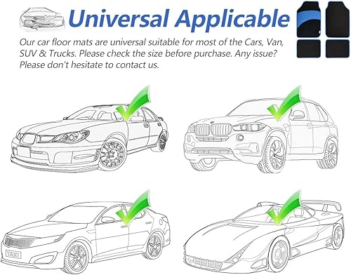 Miniatura 7 de COLINOO - Juego de 4 alfombrillas de lujo para el suelo, impermeables, de ajuste universal, protección con forro de goma, adecuadas para todos los