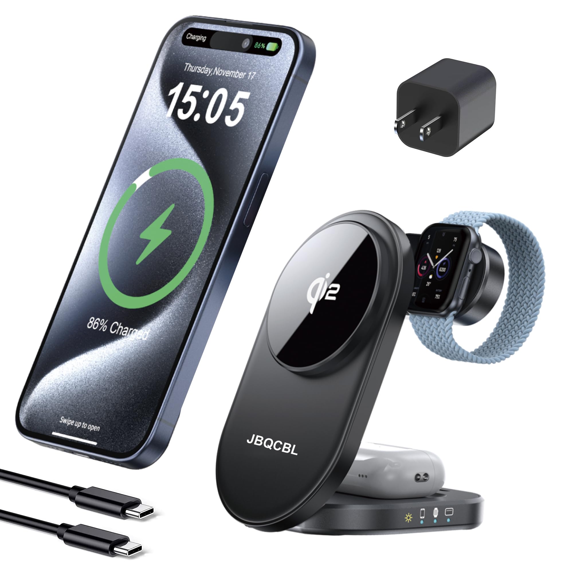 Amazon.co.jp: 【2025年進級Qi認証済み】Qi2 3in1 30W マグセーフ