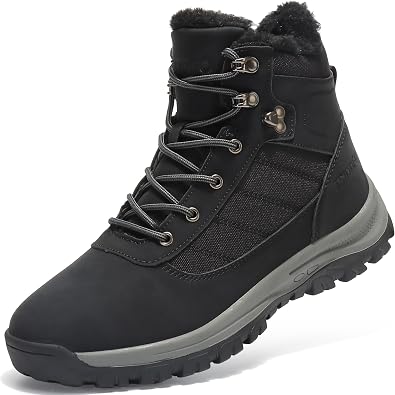 TSIODFO Mens Snow Boots Outdoor Waterproof Winter Boots Fur Lined Cold Weather Shoes