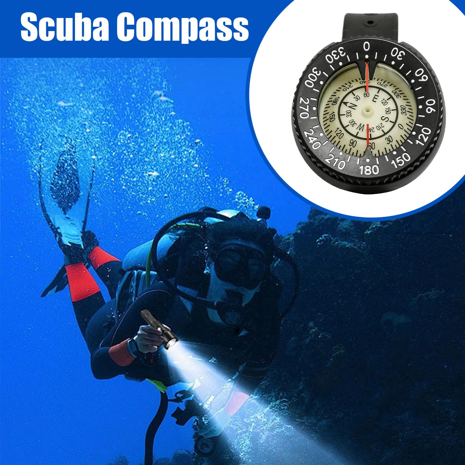 Buceo | Navegación subacuática precisa | Luminoso flexible para orientación, buceo, senderismo, supervivencia y mochileros