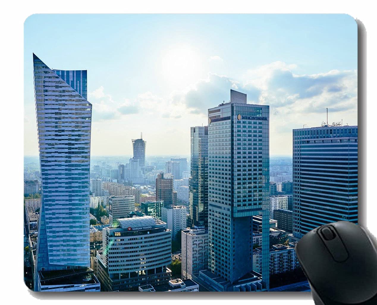 Gaming Mouse Pad Custom,Building Sunrise Chicago Skyscrapers Hdr Mouse Pads With Stitched Edges