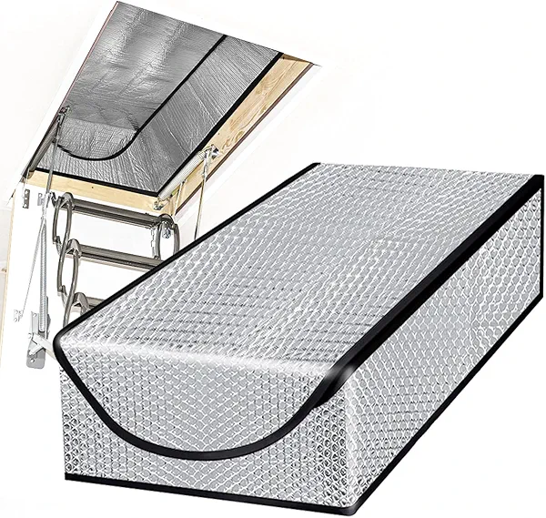 Attic Stairway Insulation Cover - Premium Energy Saving Attic Stairs Door Ladder Insulator Pull Down Tent with Zipper 25 in x 54 in x 11In (Attic Cover)