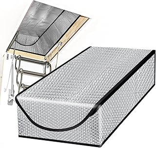 Attic Stairway Insulation Cover - Premium Energy Saving Attic Stairs Door Ladder Insulator Pull Down Tent with Zipper 25 in x 54 in x 11In (Attic Cover)