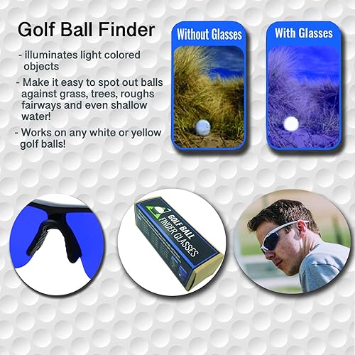 Miniatura 2 de Gafas de golf para hombre con diseño de pelota de golf, lente azul auténtica, marco de estilo deportivo