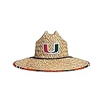 FOCO Mens NCAA College Team Logo Floral Lifeguard Beach Straw Sun Hat, Team Logo