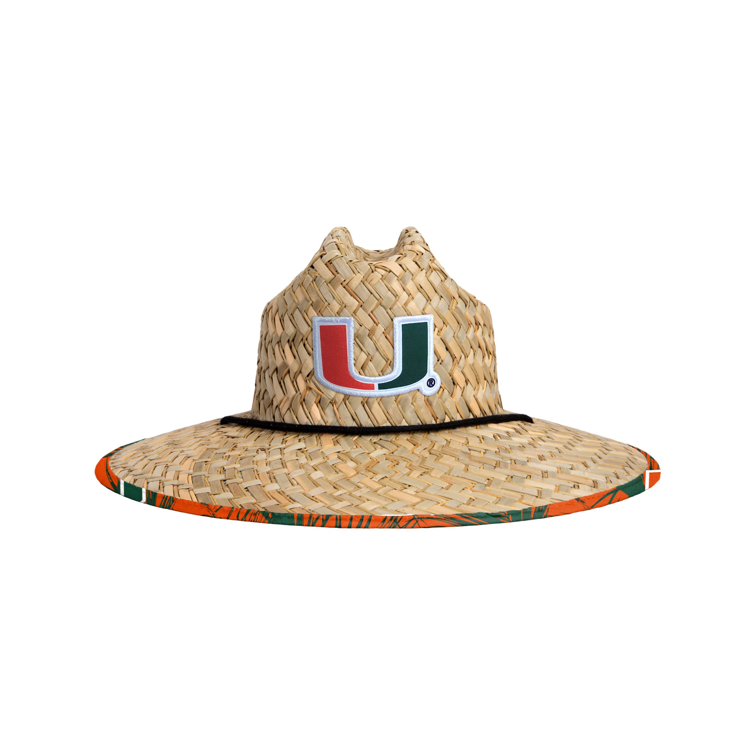 FOCO NCAA Mens NCAA College Team Logo Floral Straw Sun Hat