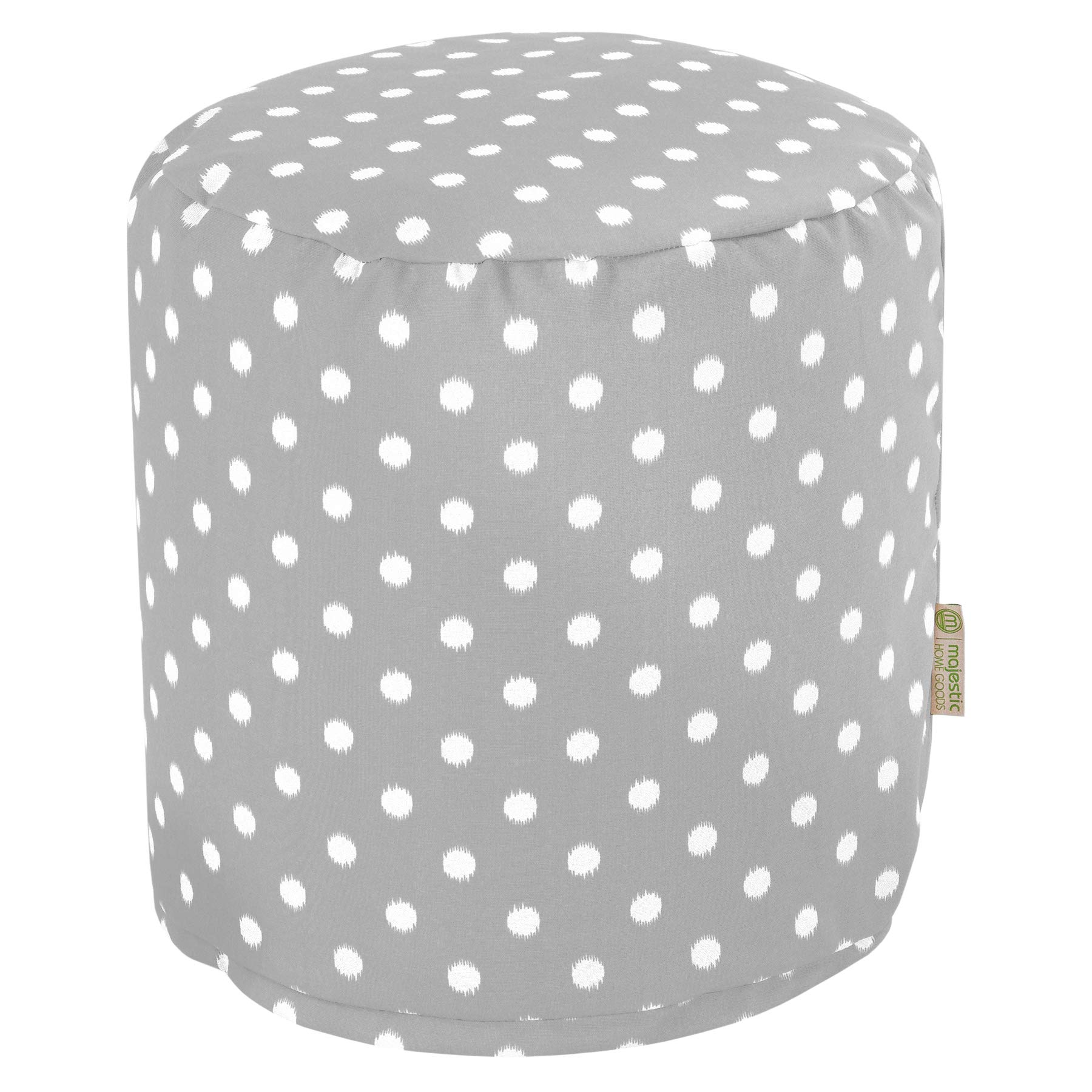 Majestic Home Goods Ikat Dot Pouf, Small, Gray-image-36