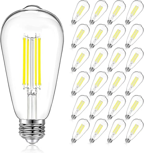Miniatura 9 de DAYBETTER Bombillas LED Edison vintage, bombilla LED E26 equivalente a 60 W, bombillas LED regulables, alto brillo 6 W 800 LM, blanco cálido 2700 K,