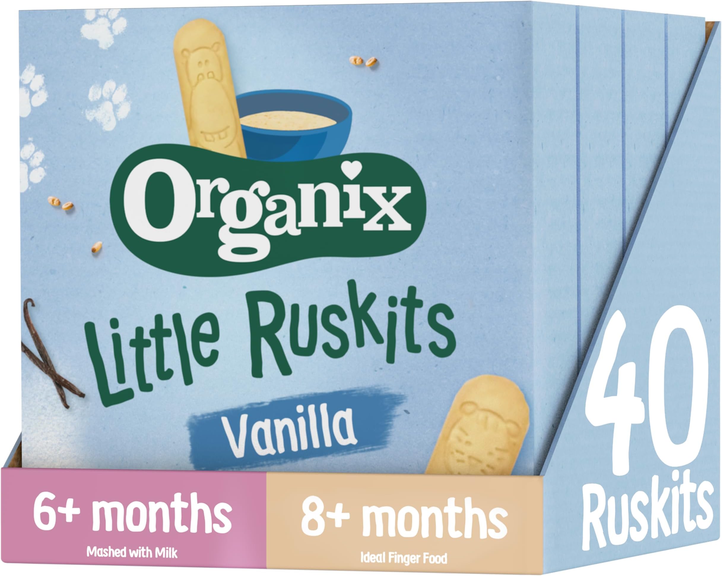 Organix Vanilla Organic Little Ruskits, Organic Baby Snack, 6+ Months, 10 x 6...