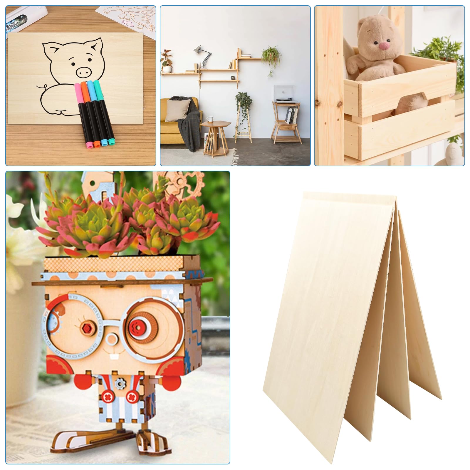 10 Pannelli In Legno Di Balsa - Tavole Leggere Per Modellismo E Fai Da Te 300x200x2 Mm - Foto 8