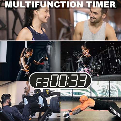 Miniatura 6 de Temporizador de gimnasio LED portátil, reloj de entrenamiento para HIIT Tabata Fitness en casa, garaje, al aire libre. Múltiples funciones con