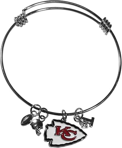 Vista 40 de Siskiyou Sports NFL womens Dangle Earrings and Charm Bangle Bracelet Set