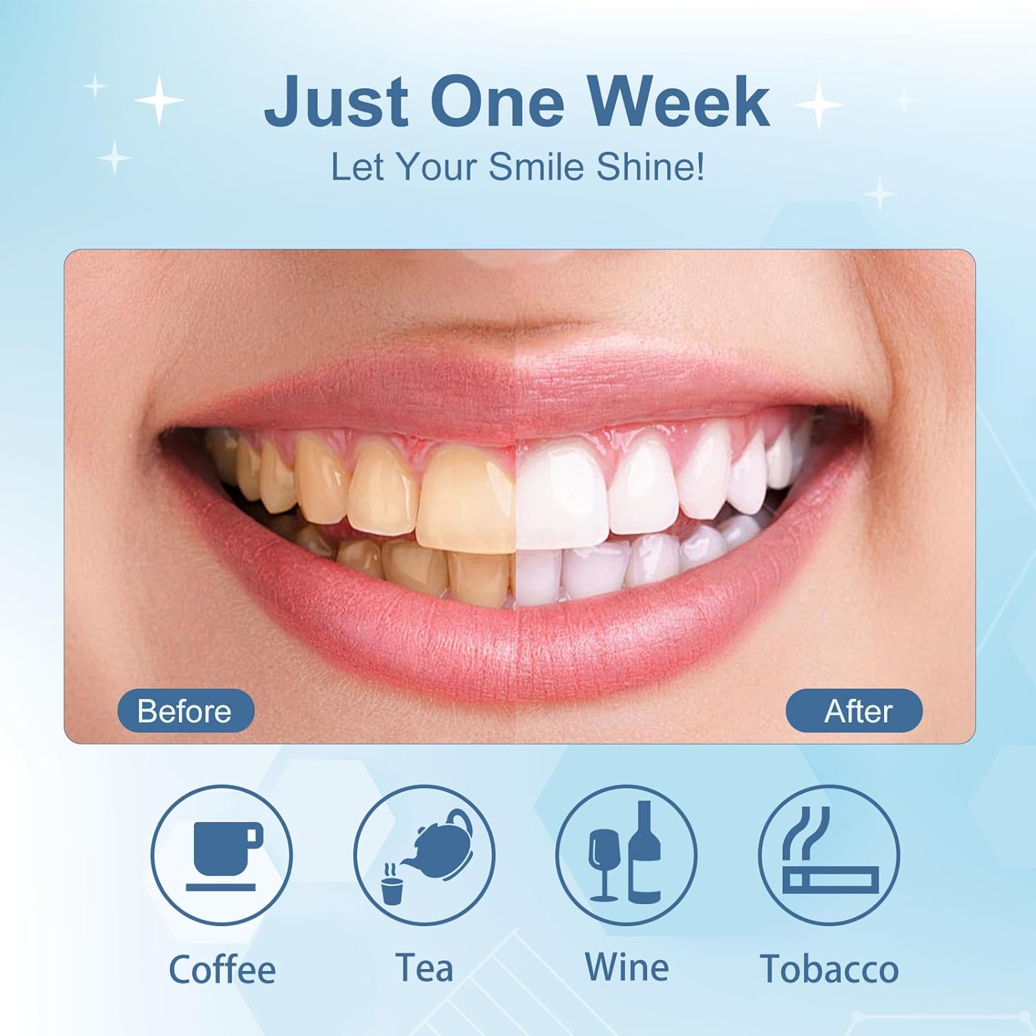 Teeth Whitening Powder, Fast Stain Removal, Dentist-Recommended for Sensitive Tooth, Enamel Safety, Effectively Removes Coffee, Wine, and Tobacco Stains, Mint Fresh Breath (0.5 Ounce (Pack of 2))