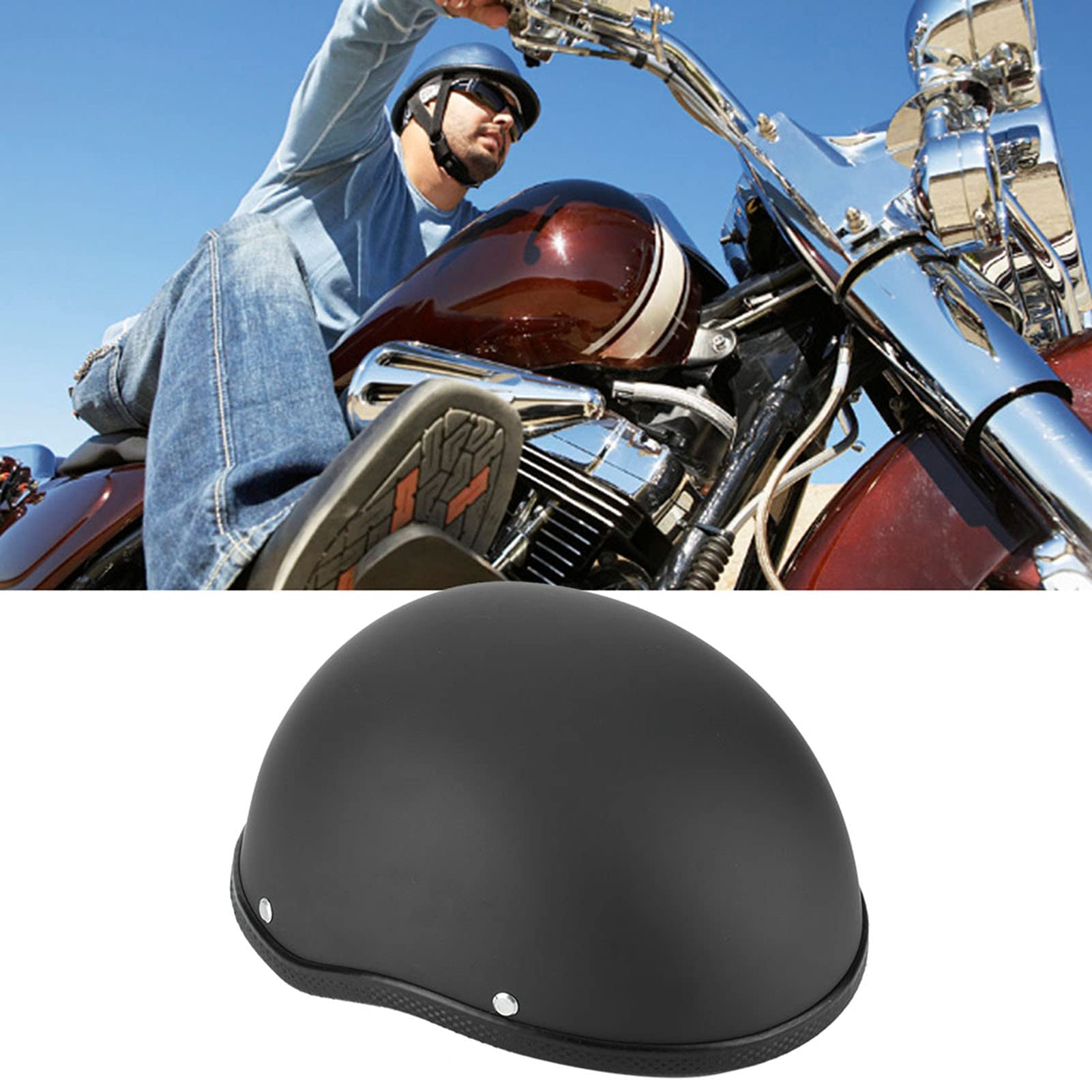 Qkbuza Deutscher Retro Helm - Halbschalenhelm Für Motorrad & Roller