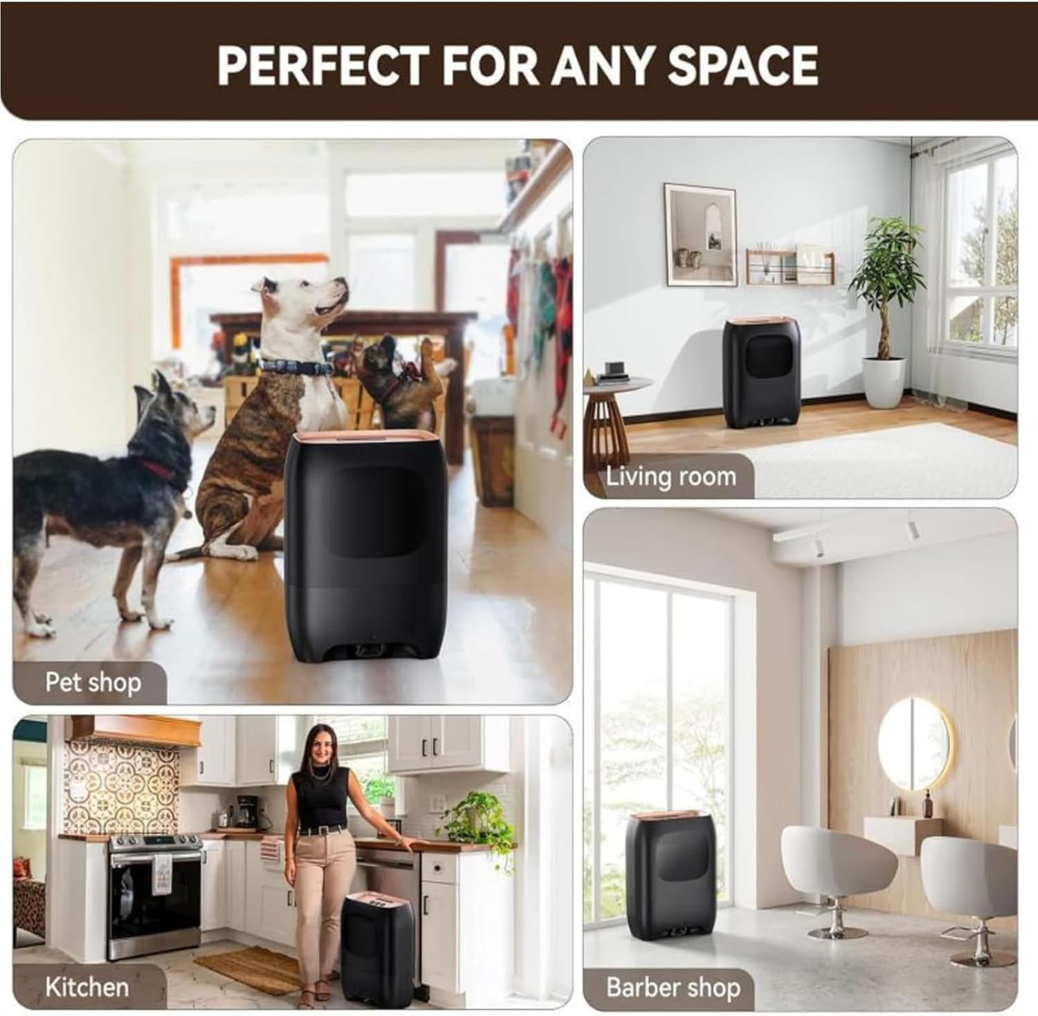 7L Hair Cleaning Processor, 1500W Electric Vacuum Cleaner with Nozzle, Canister Vacuum Cleaner Trash Can, Bagless, for Cleaning Salon Pet Hair Food Dirt Kitchen