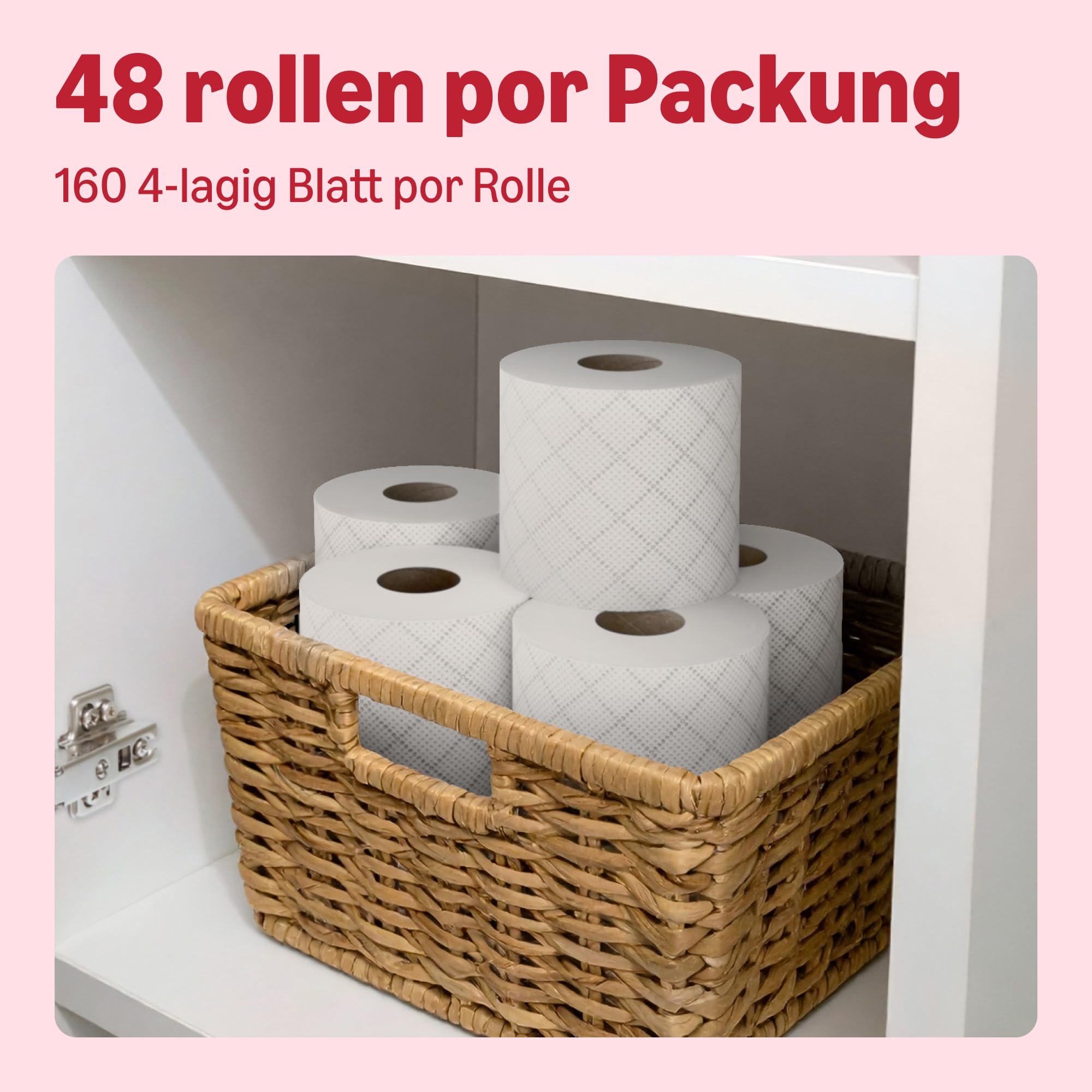 by Amazon Premium Toilettenpapier, 4-lagig, 48 Rollen (4 Packungen à 12 Stück), 160 Blatt pro Rolle, FSC-zertifiziert - 3