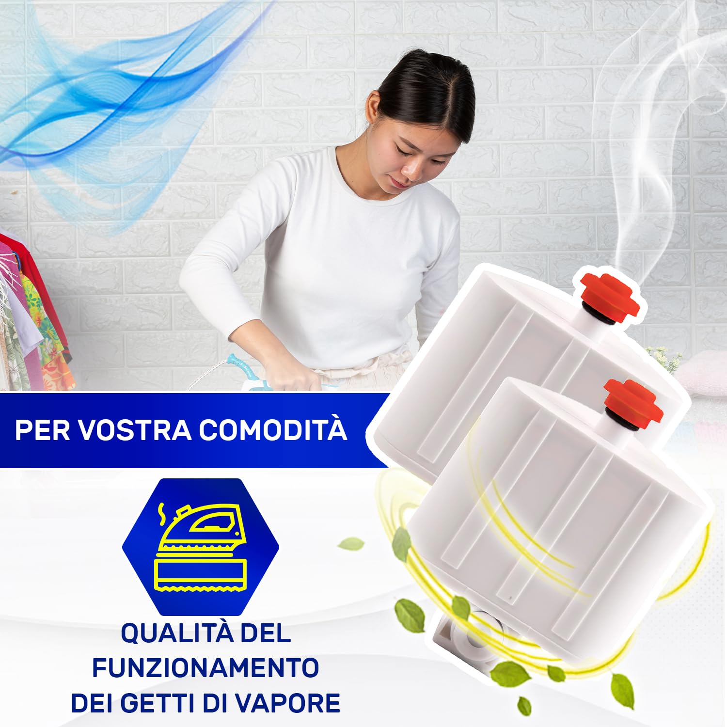 MONTERAL XD9070E0 per Rowenta Liberty Powersteam Cartuccia Anticalcare Set 2 Adattato per Tefal per Calor Ferro da Stiro a Vapore con Caldaia