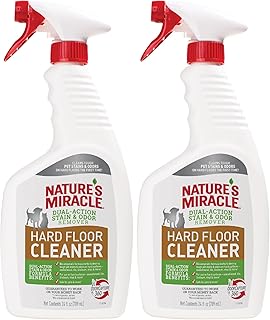 Nature's Miracle Hard Floor Cleaner,24 Ounces,Dual-Action Stain and Odor Remover Works to Remove Tough Pet Stains and Odors On Sealed Wood-and Hard Floor Surfaces,(Pack of 2)