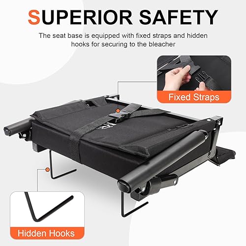 Miniatura 6 de Asientos acolchados para estadio con respaldo y cojín, silla plegable portátil, asientos plegables para estadio para fútbol, campamento, conciertos