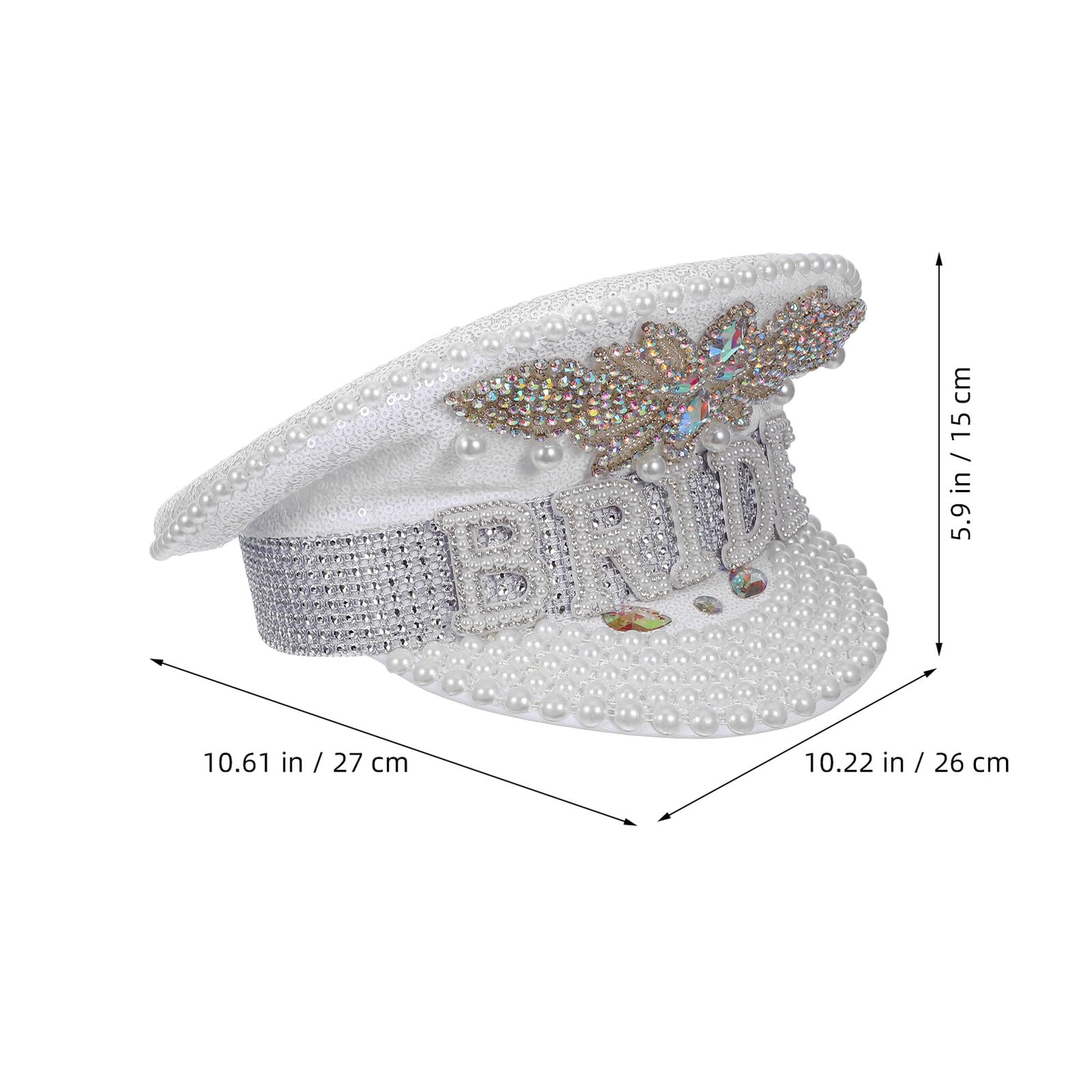 Cappello da Capitano da Donna Strass Glitterati, Copricapo da Sposa Scintillante per Addio al Nubilato e Feste a Tema Yacht, Accessorio Elegante per Matrimoni e Celebrazioni
