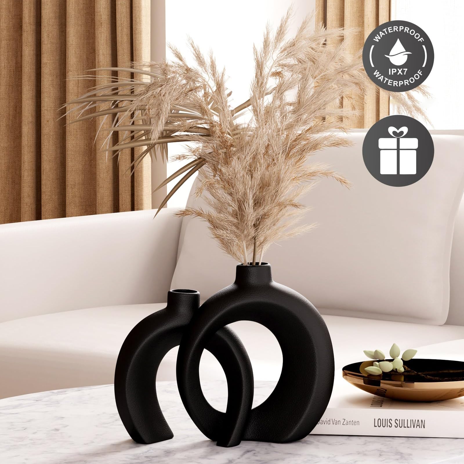 Vase - Grote boheemse Art Nouveau vaas met polychoom floraal decor