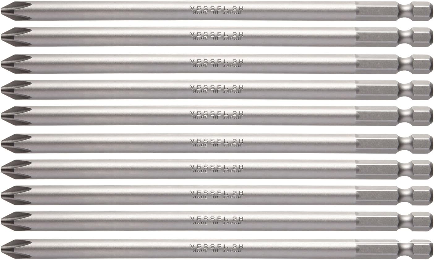 [Amazon.co.jp Limited] Vessel Driver Bit for Air and Electric Drivers + 2 x 150 mm Set of 10 Hardness: H (High Hardness) B35 ZP