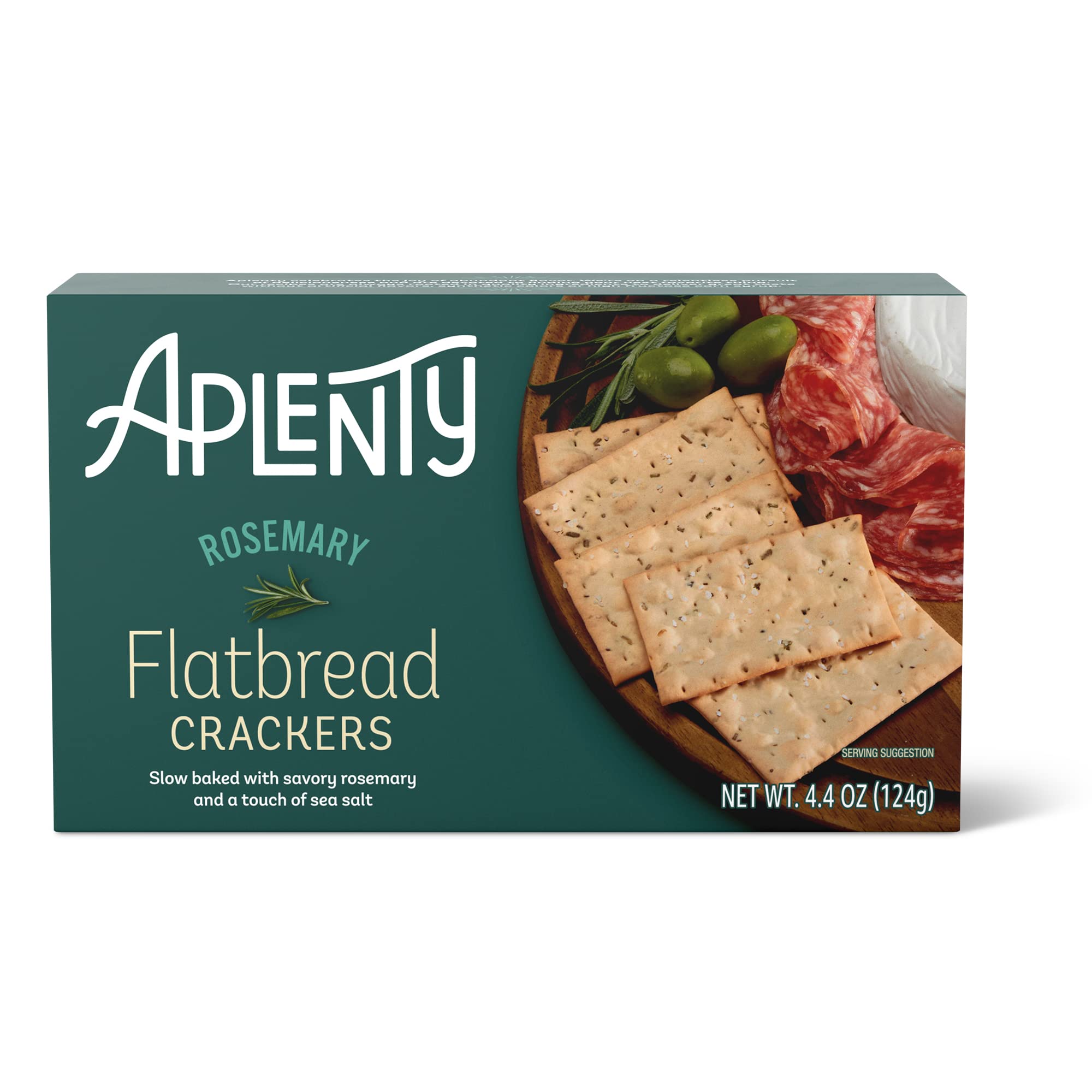 Amazon Brand - Aplenty, Rosemary Flatbread Crackers, 4.4 oz