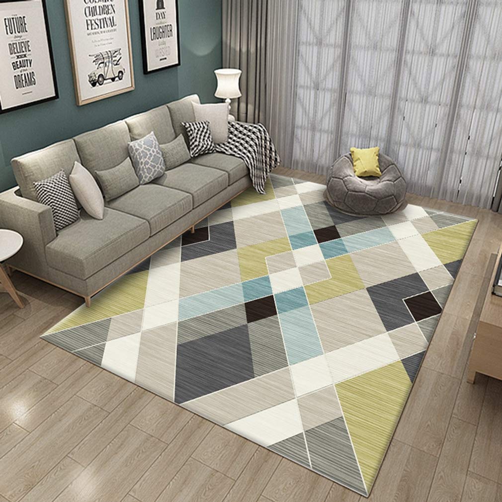 Buy MOXIC Soft Geometric Living Room Area Rugs Rectangular Children Crawling Bedroom Rug Fleece Anti-Slip Carpets Modern Home Decor Mats Indoor Outdoor Runners Nursery 2' X 5' — BookShops.in