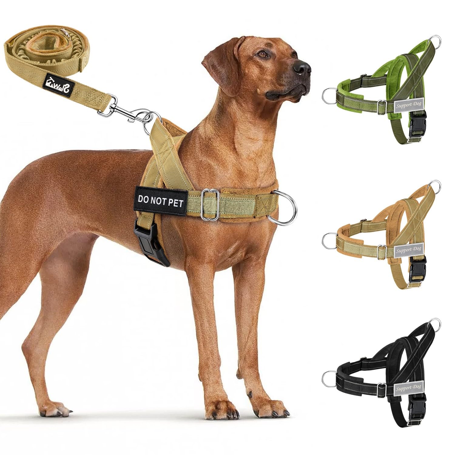 Nasjac 5.7ft Dog Chest Harness with Lead Set, Anti Pull Dog Lead, Padded Soft Handle Reflective Adjustable Easy Control Pet Vest Leash for Training and Walking Dog
