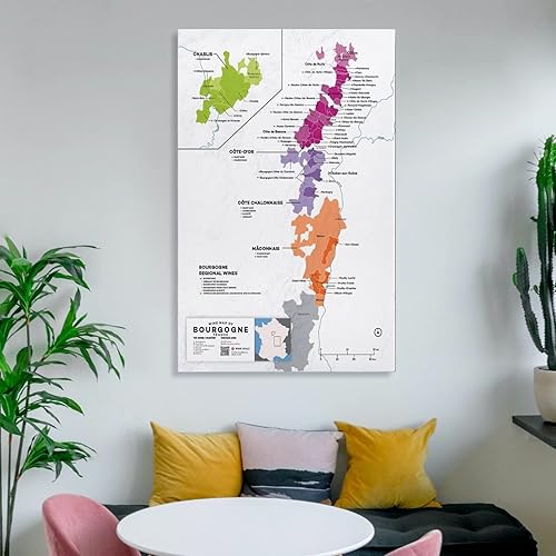 Miniatura 6 de Pósteres de mapa de vino de Francia, póster de mapa de vino burdeos, póster de arte en lienzo e imágenes de arte de pared, impresiones modernas para