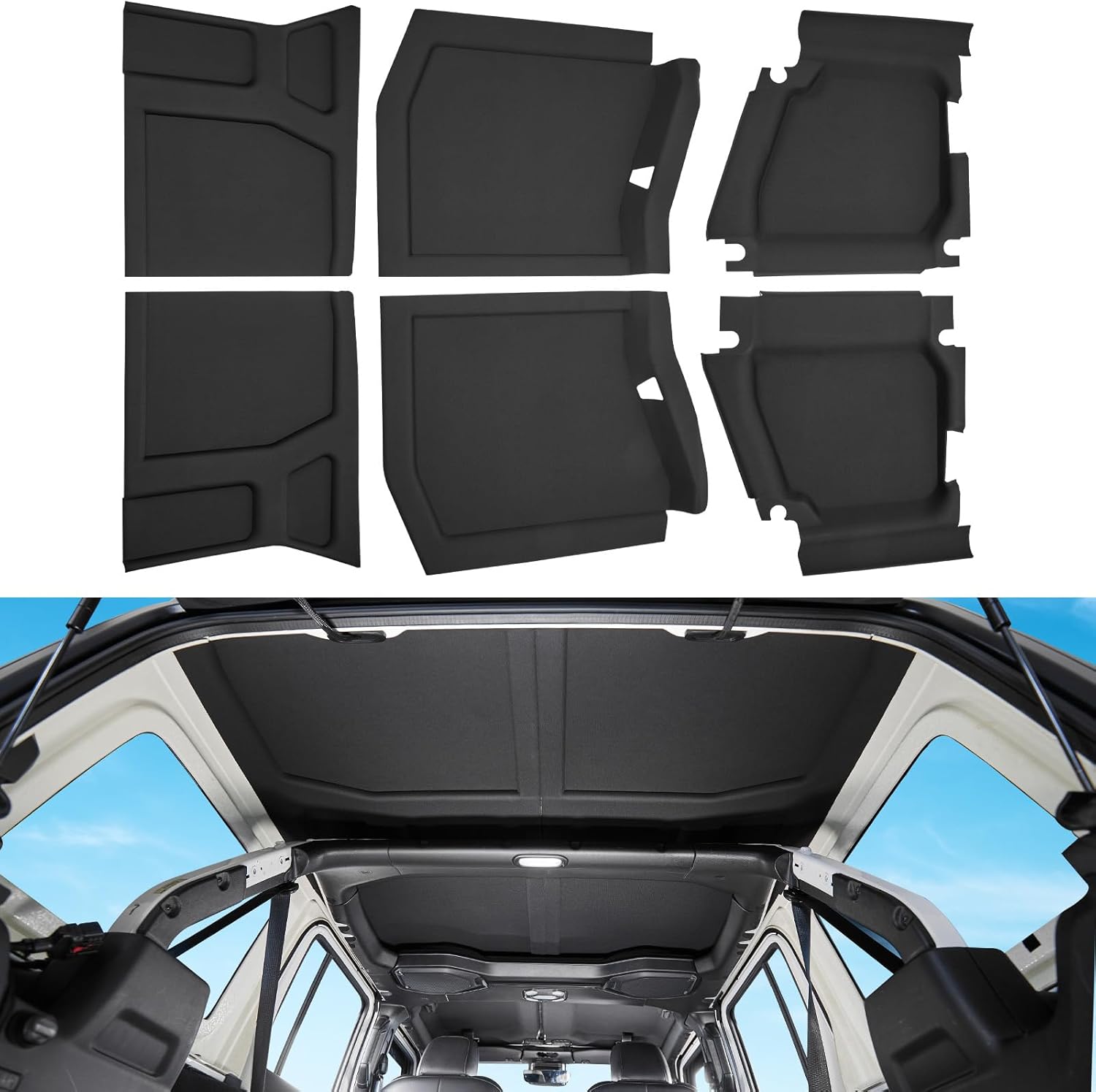 JOYTUTUS Roof Headliner Compatible with Wrangler JL 4-Door 2018+ | 5-Layer Noise & Heat Reduction | 22°C Cabin Cooler