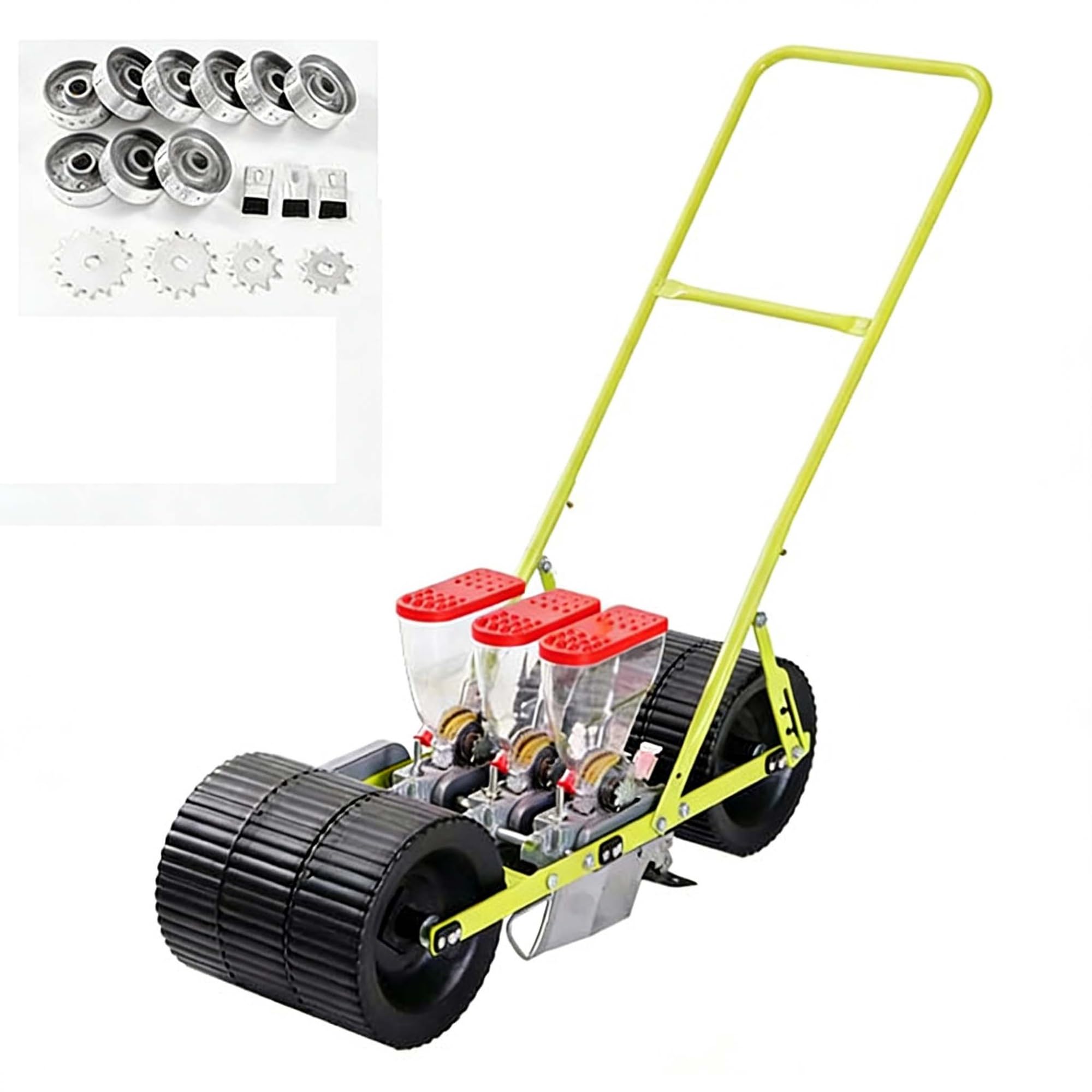 Sembradora manual de hortalizas, maceta manual con espacio de filas ajustable y profundidad para jardinería en casa, ideal para plantar cacahuetes, maíz y puerros