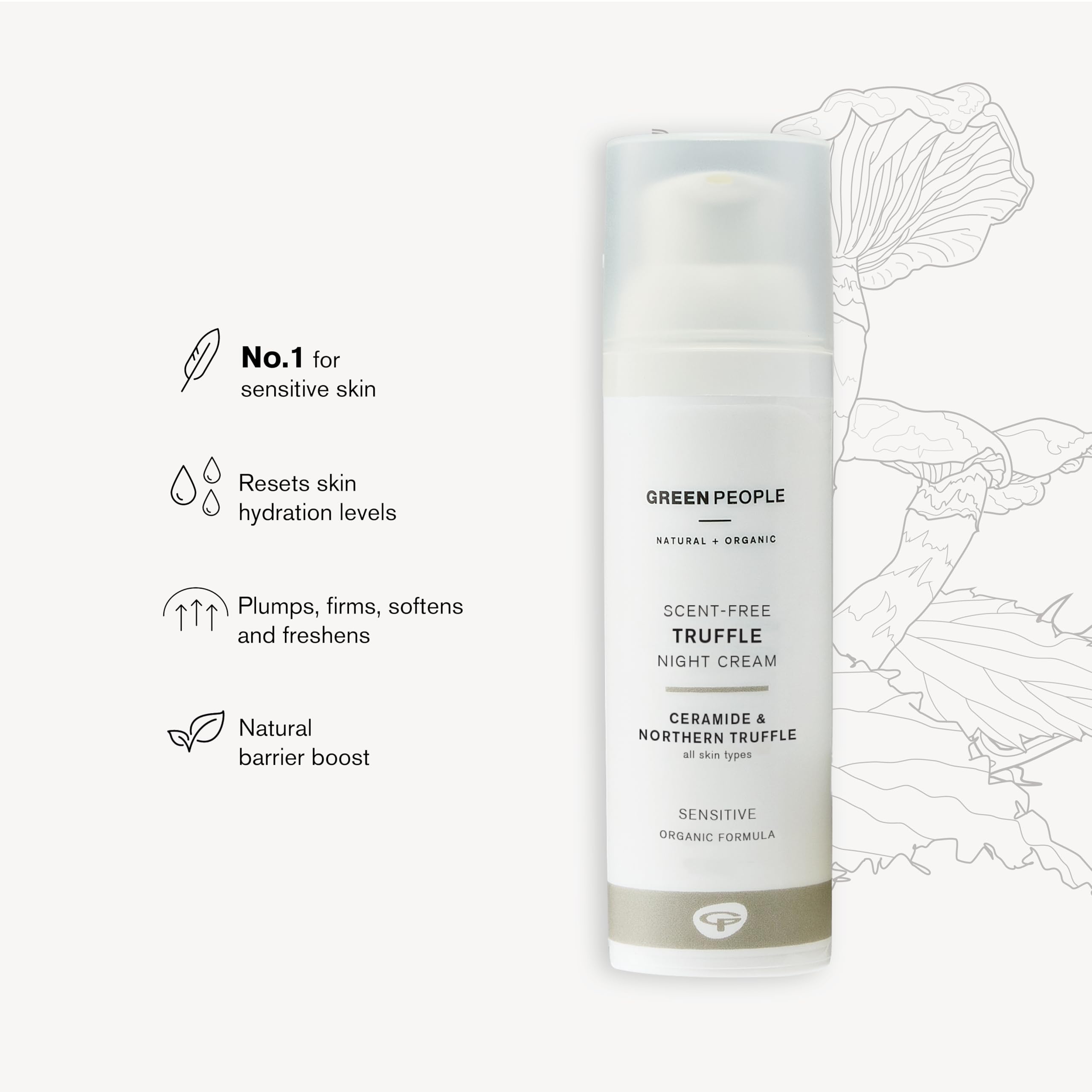 Green People Crema Facial de Noche de Trufa, 50ml