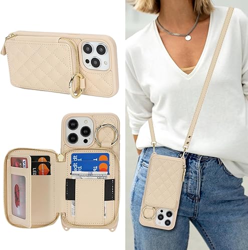 Miniatura 11 de Funda Cartera Bandolera para iPhone 11, Cuero PU Cremallera Bolso Cartera Funda Plegable con Tapa, Funda Folio con Soporte con Ranuras para Tarjetas