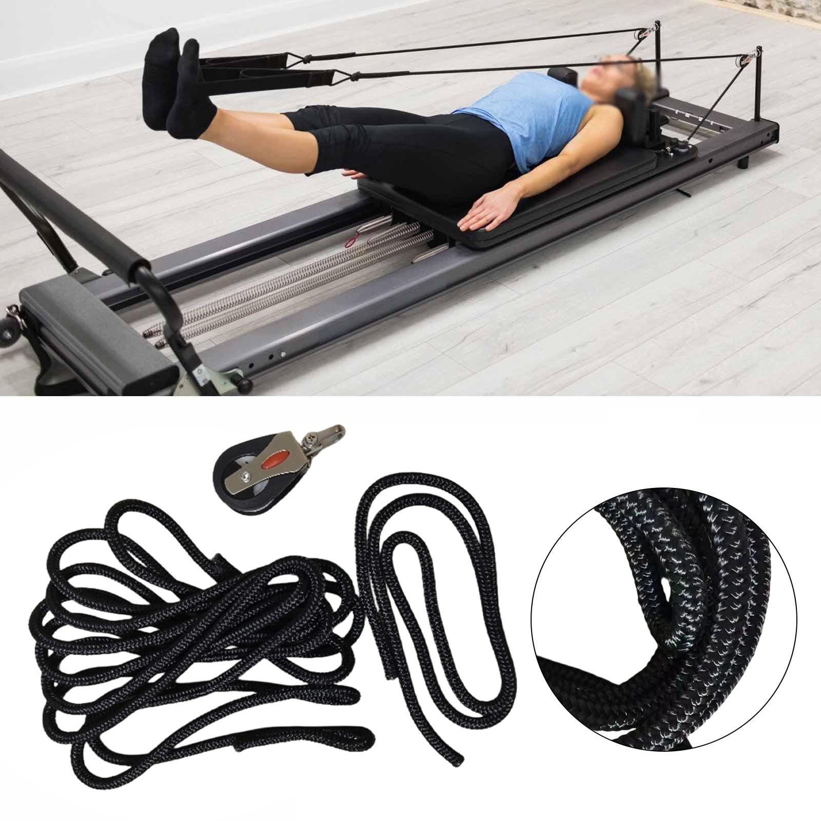 2 Stück Pilates Reformer Seil Pilates Maschinenzubehör Übungsriemen mit Umlenkrolle Nylon Pilates Ausrüstung für Effektives Kraftbalance Training für
