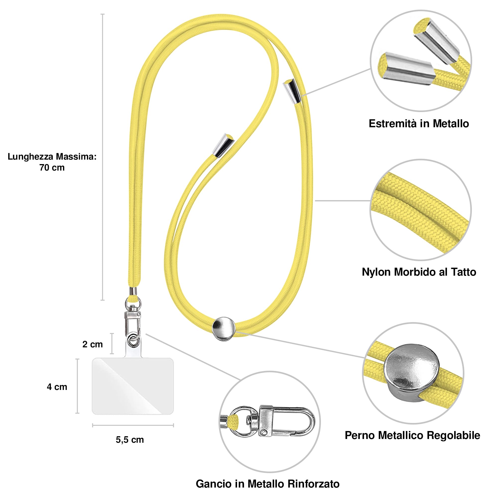 Cordino PortaCellulare Universale Con Toppe - Regolabile Per Collo O Spalla - Foto 11