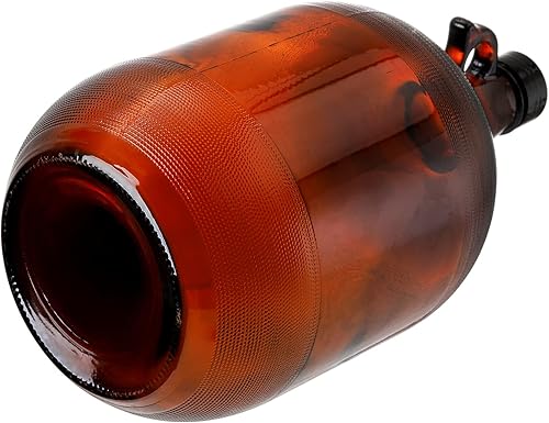 Miniatura 5 de Dicunoy Jarras de vidrio de 1 galón, botella de fermentación ámbar con tapa de sello, botella de agua de 128 onzas con asa para kombucha, cerveza,