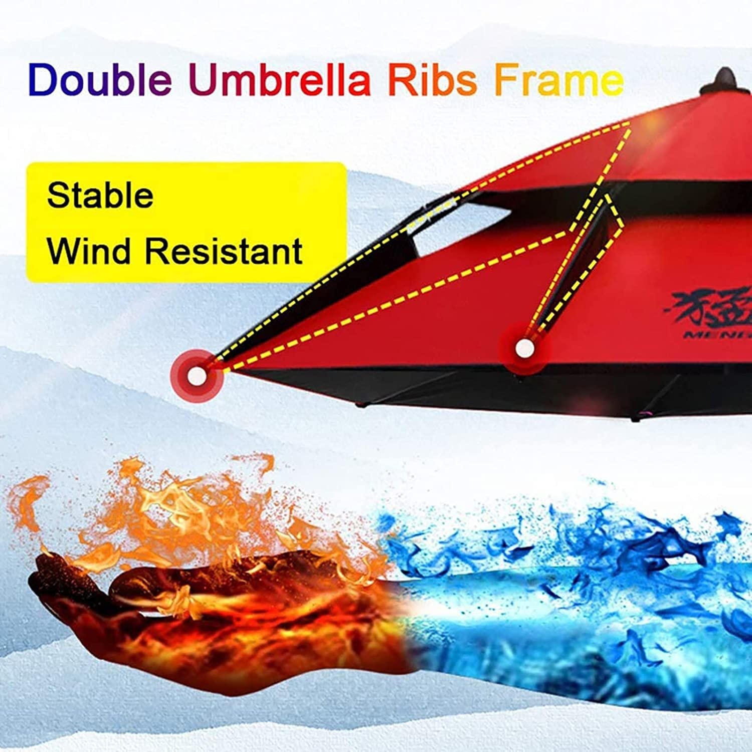 LNNW Parasol wędkarski, przenośna składana plaża parasol odporność na wiatr Duży parasol na zewnątrz Wędkarstwo parasol (Size : 2.6m)