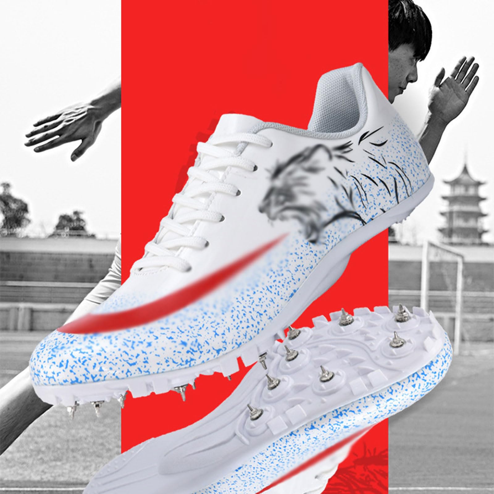 Hombre y Mujer Zapatillas De Atletismo Transpirable Antideslizante al Aire Libre Sprint de Pista y Campo Zapatillas,para Correr Fitness Atlético Gimnasio Zapatillas Exteriores
