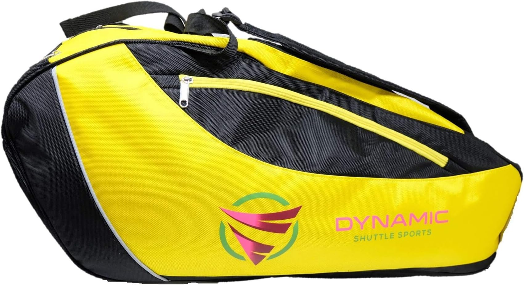 Premium Quality Badminton Racket Bag, Tennis Racket Bag, with Handles and Shoulder Straps, Large Volume, 5 Compartments, Carry at Least 9+ Rackets (Yellow)…