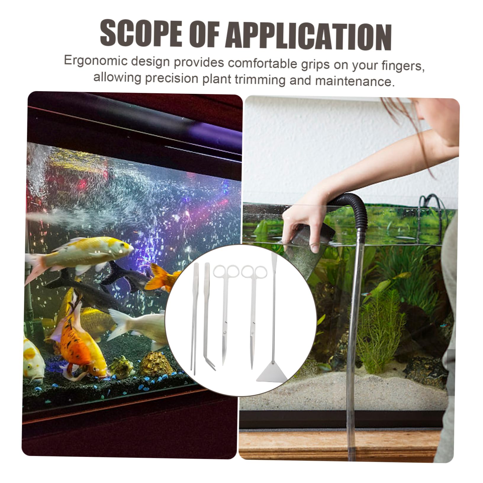 ibasenice Edelstahl Aquarium Schere Multifunktions Aquarium Schaufel Tragbarer Schaber Für Pflanzenschnitt Und
